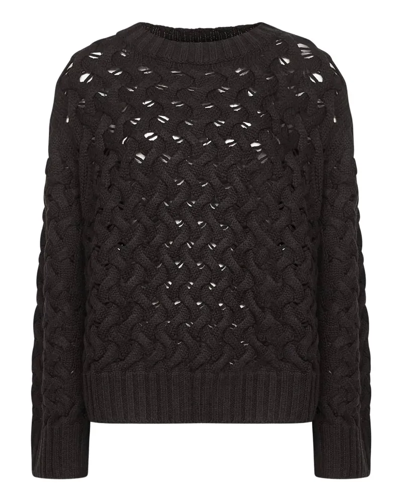 P.A.R.O.S.H. P.A.R.O H. Pullover mit Zopfmuster - Braun Braun