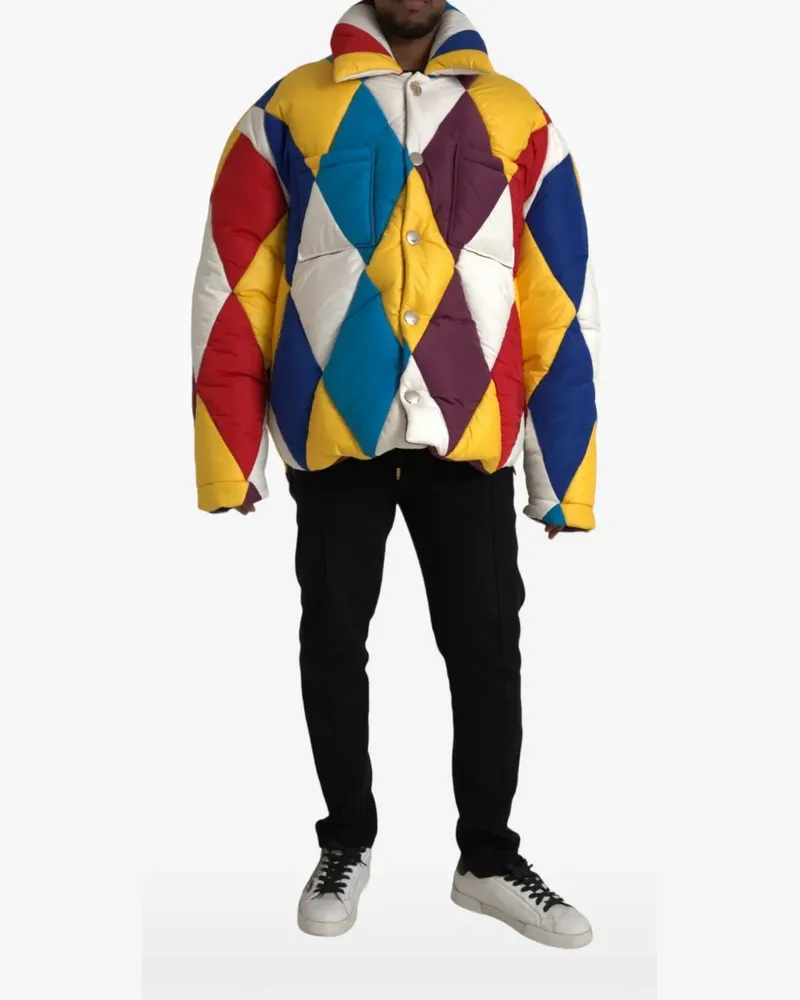Dolce & Gabbana Gesteppte Jacke mit Rautenmuster - Gelb Gelb