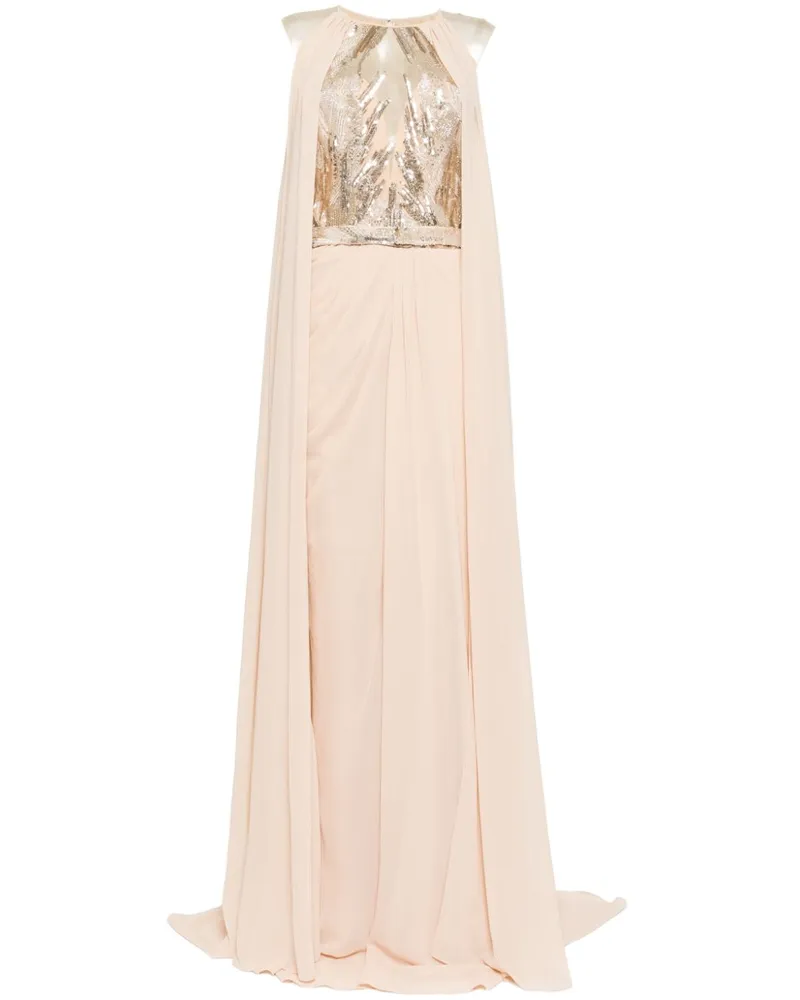 Saiid Kobeisy Kleid im Cape-Stil - Nude Nude