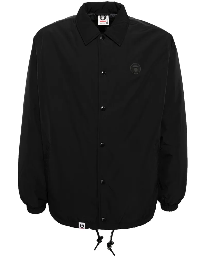 BAPE Hemdjacke mit Logo-Patch - Schwarz Schwarz