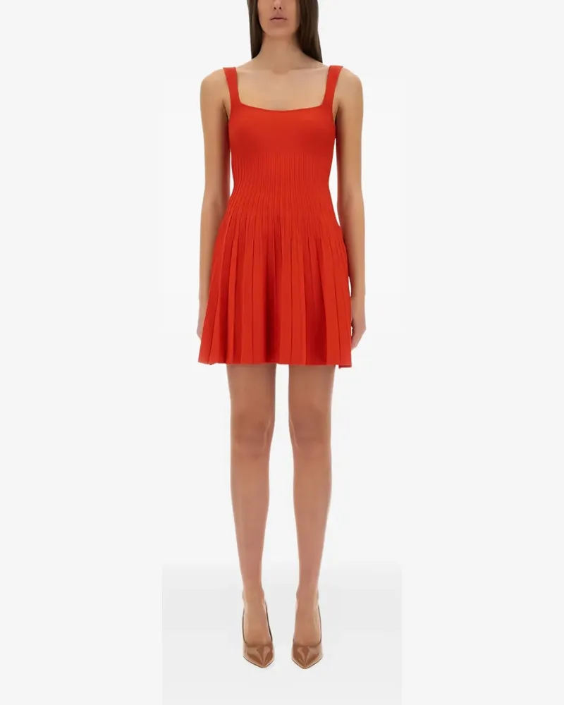 STAUD Plissiertes Minikleid - Rot Rot