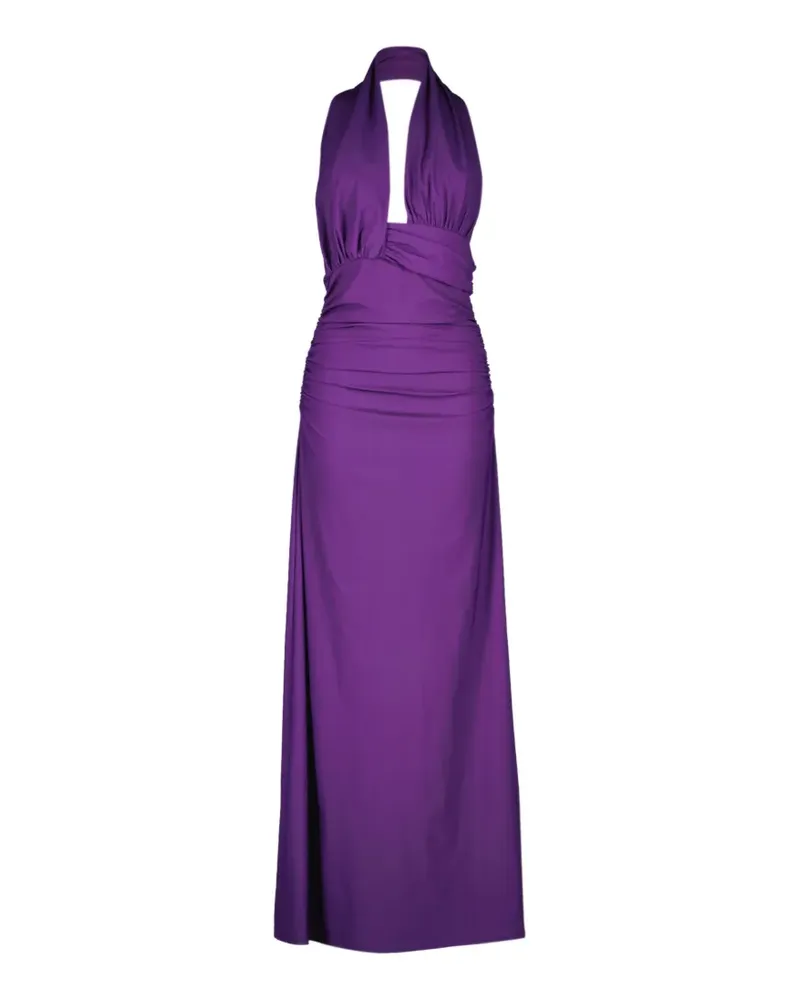 Christopher Esber Gerafftes Strandkleid mit V-Ausschnitt - Violett Violett