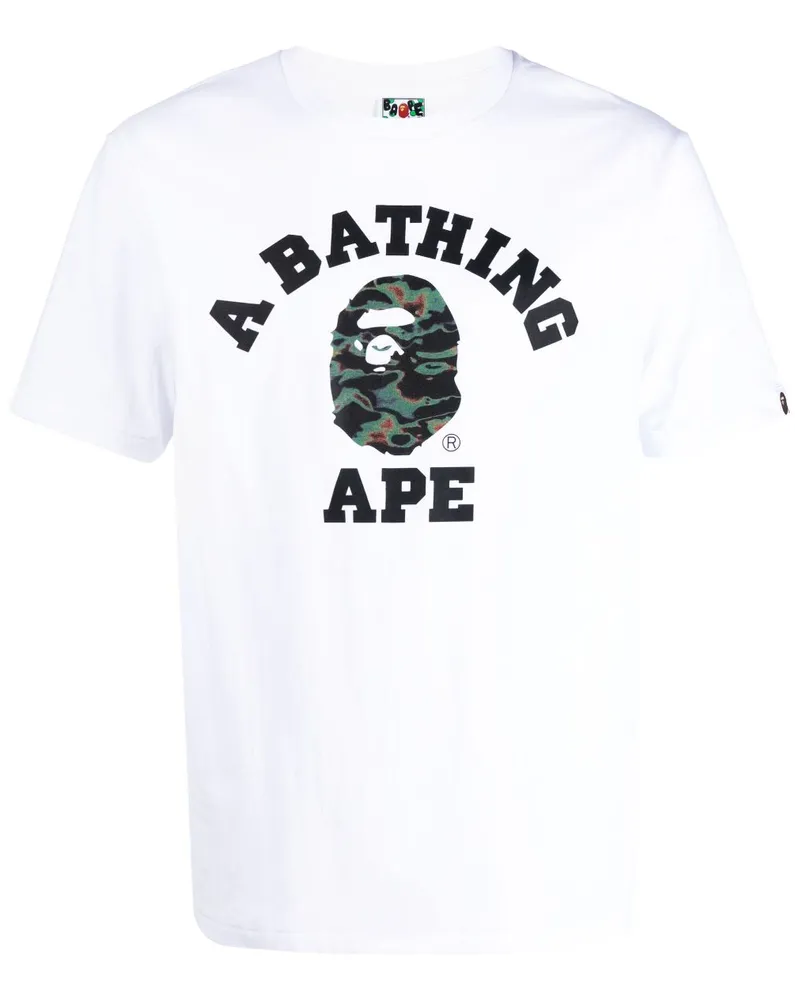 BAPE T-Shirt mit Logo-Print Weiß