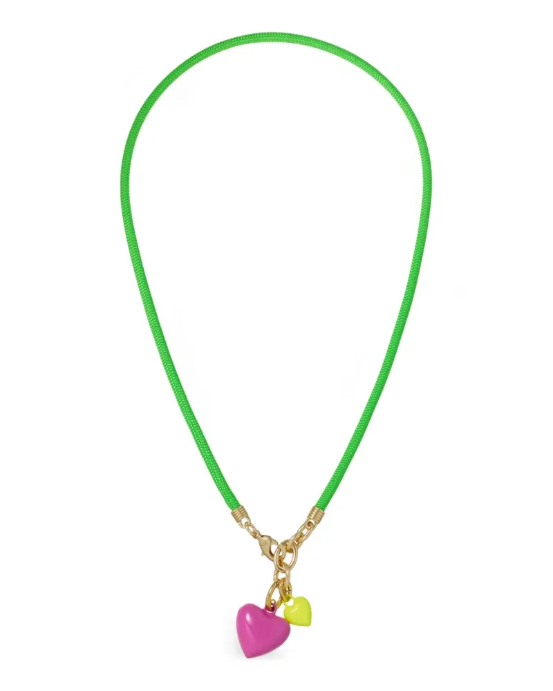 Roxanne Assoulin Happy Cord Mini Double Heart necklace - Rosa Rosa