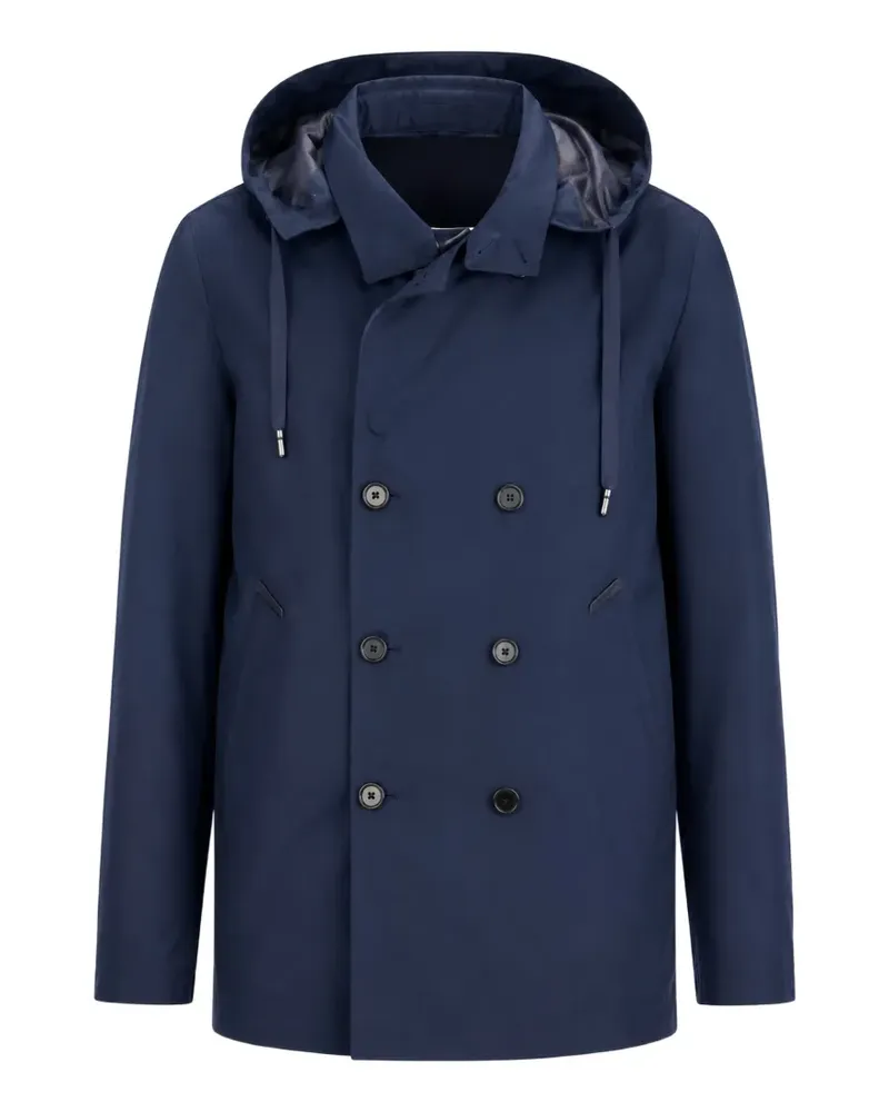 Dolce & Gabbana Doppelreihige Kapuzenjacke - Blau Blau