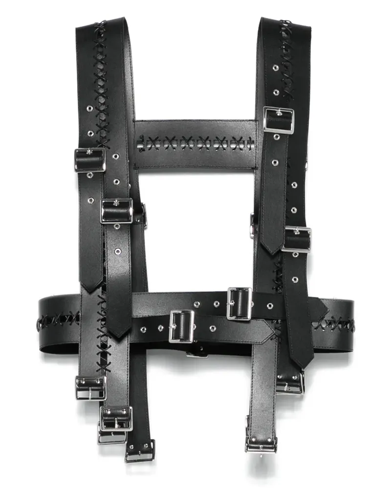Noir Kei Ninomiya Harness aus Faux-Leder - Schwarz Schwarz