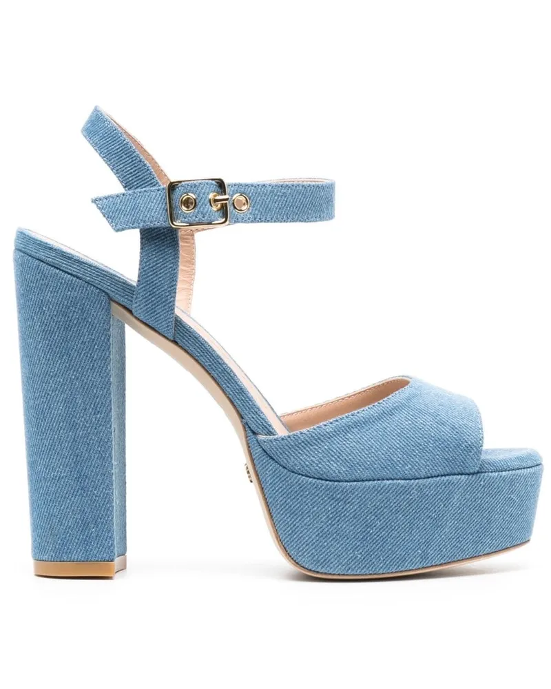 Stuart Weitzman Plateau-Sandalen mit Blockabsatz - Blau Blau