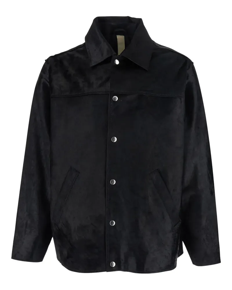 Sunflower button-fastening leather jacket - Schwarz Schwarz