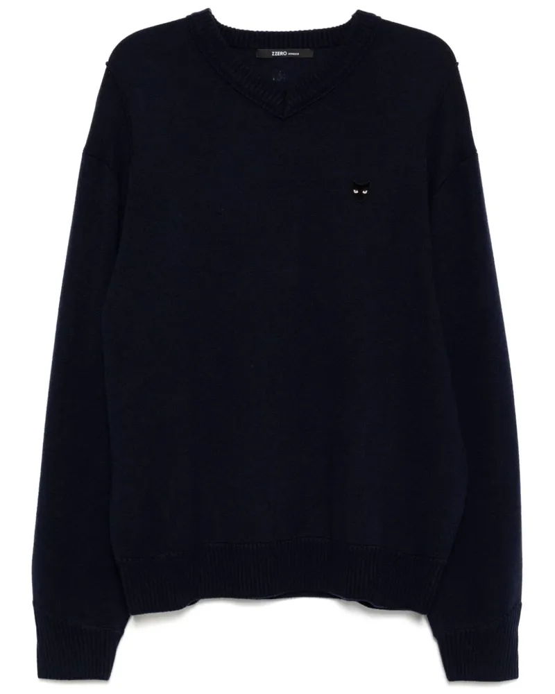 SONGZIO Panther Pullover mit V-Ausschnitt - Blau Blau
