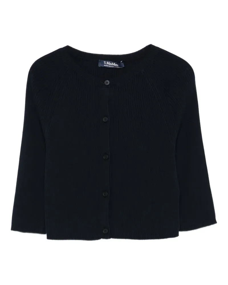Max Mara Gerippter Cardigan - Blau Blau