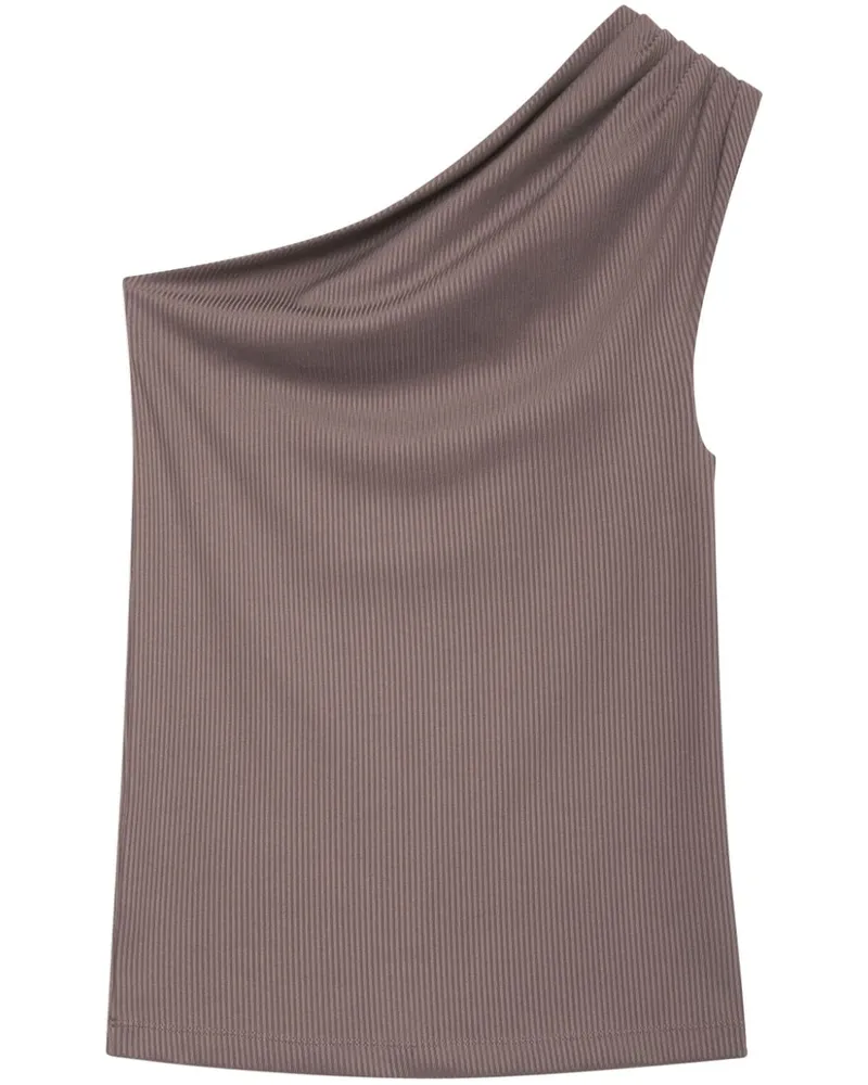 Anine Bing Geripptes Camila One-Shoulder-Top - Braun Braun