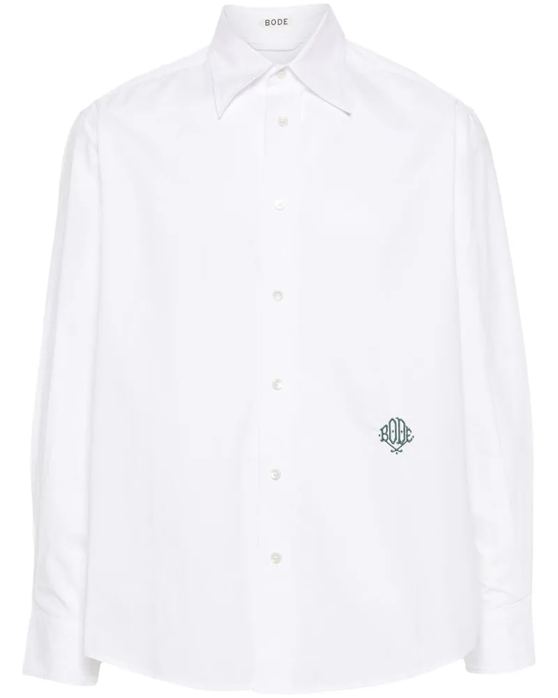 BODE Popeline-Hemd mit Logo-Stickerei Weiß