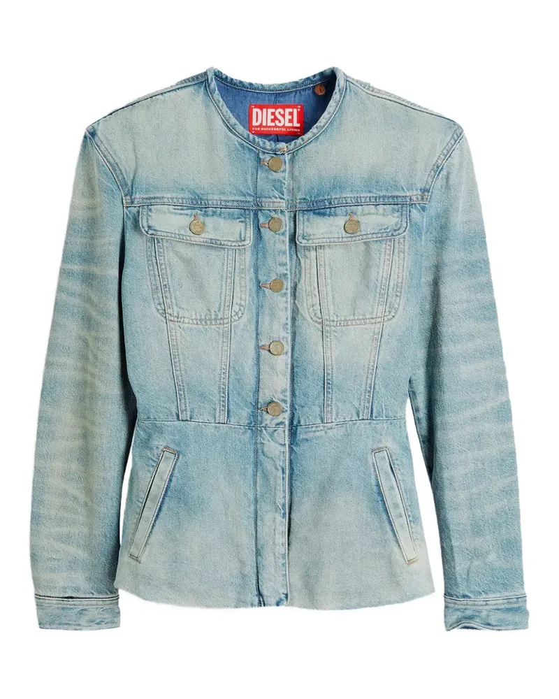 Diesel Jeansjacke ohne Kragen - Blau Blau