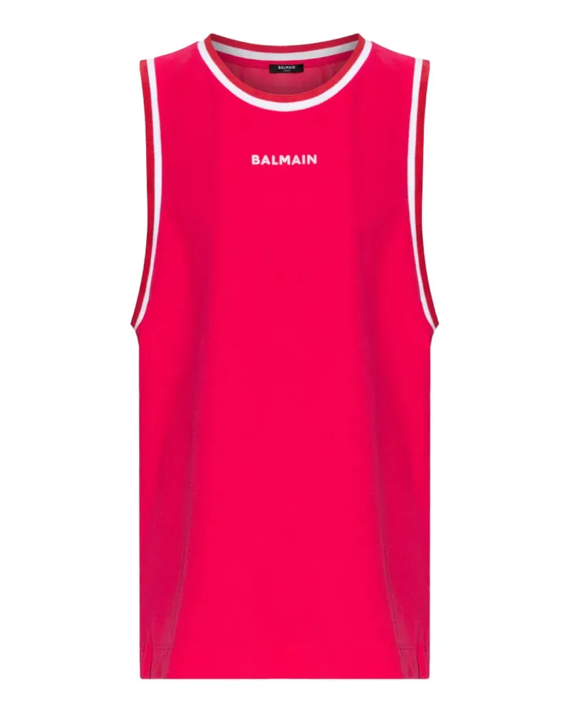 Balmain striped-trim mini dress - Rosa Rosa