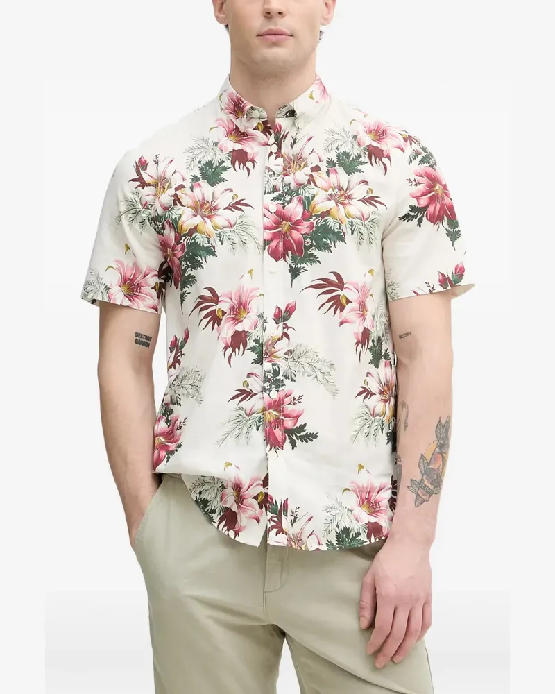 Lindbergh floral-print button-down shirt - Nude Nude