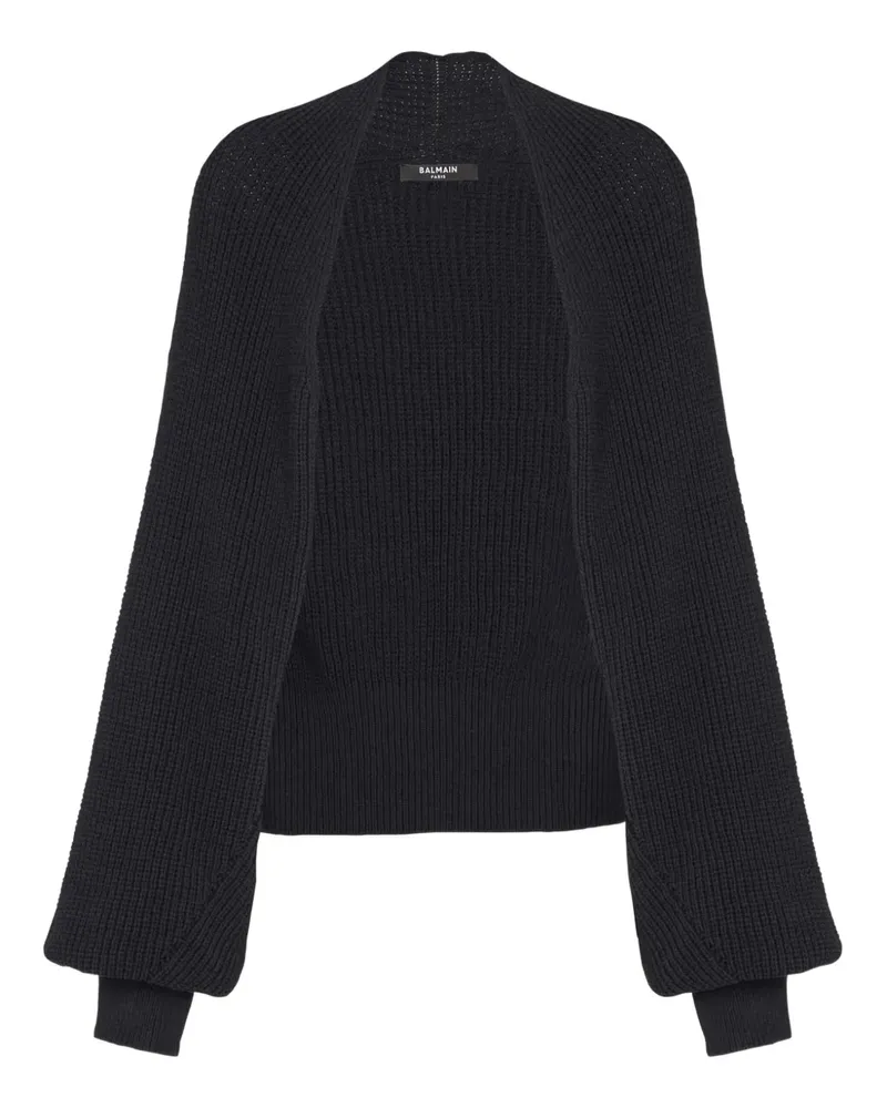 Balmain Gerippter Cardigan - Schwarz Schwarz