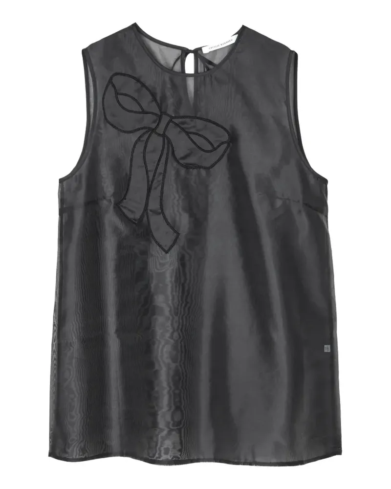 Cecilie Bahnsen Alba Bluse aus Organza mit Schleifendetail - Schwarz Schwarz