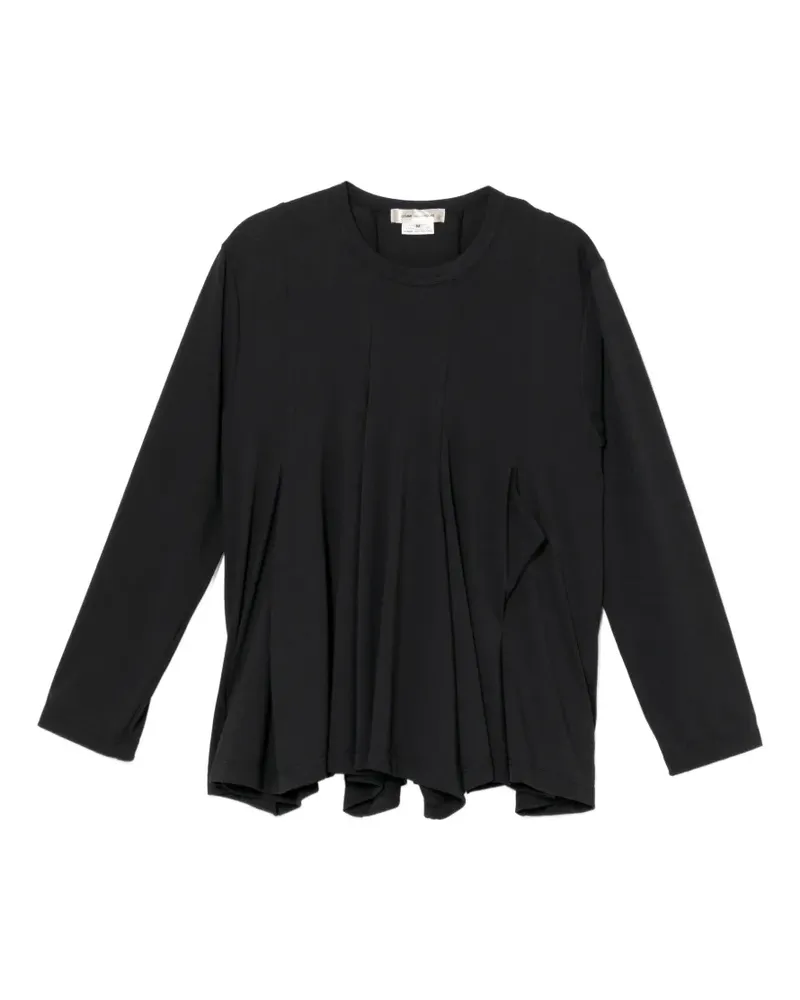 Comme des Garçons Drapiertes T-Shirt - Schwarz Schwarz