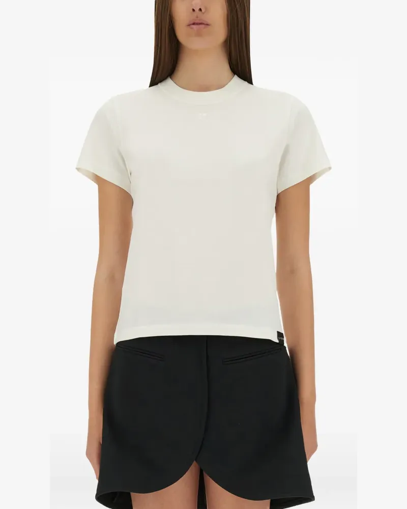 Courrèges T-Shirt mit Logo-Applikation - Weiß Weiß