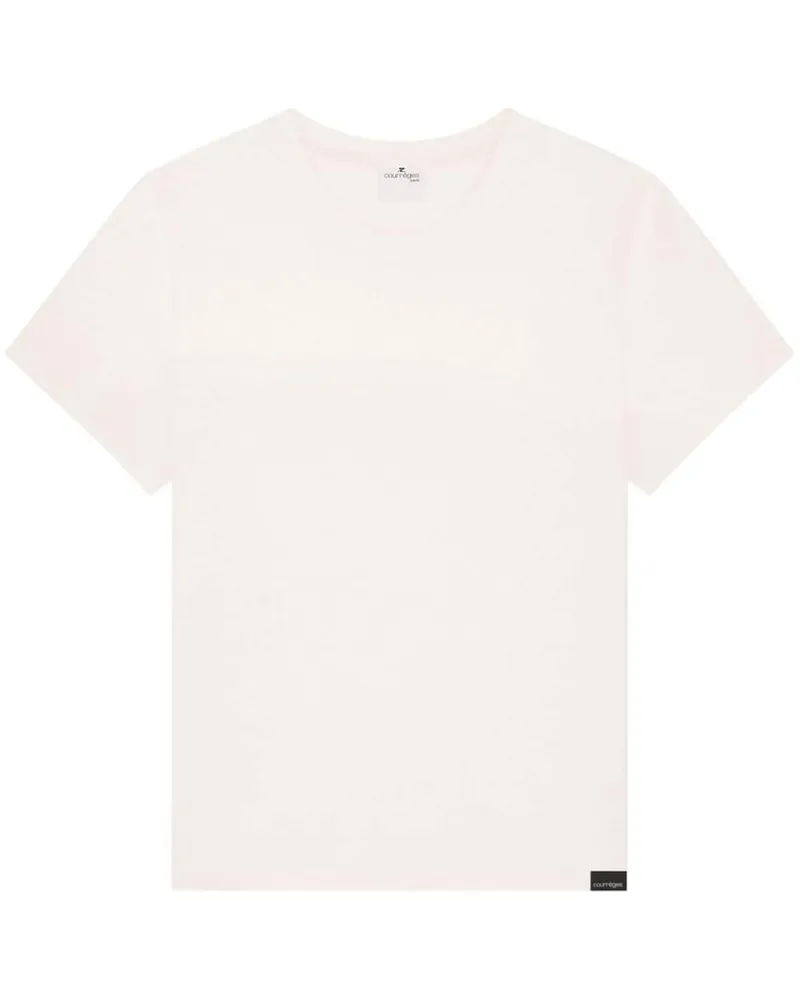 Courrèges T-Shirt mit Logo-Applikation - Weiß Weiß