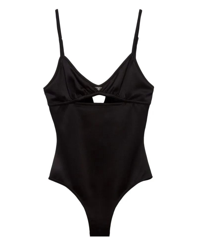 Prada Badeanzug mit Cut-Out - Schwarz Schwarz