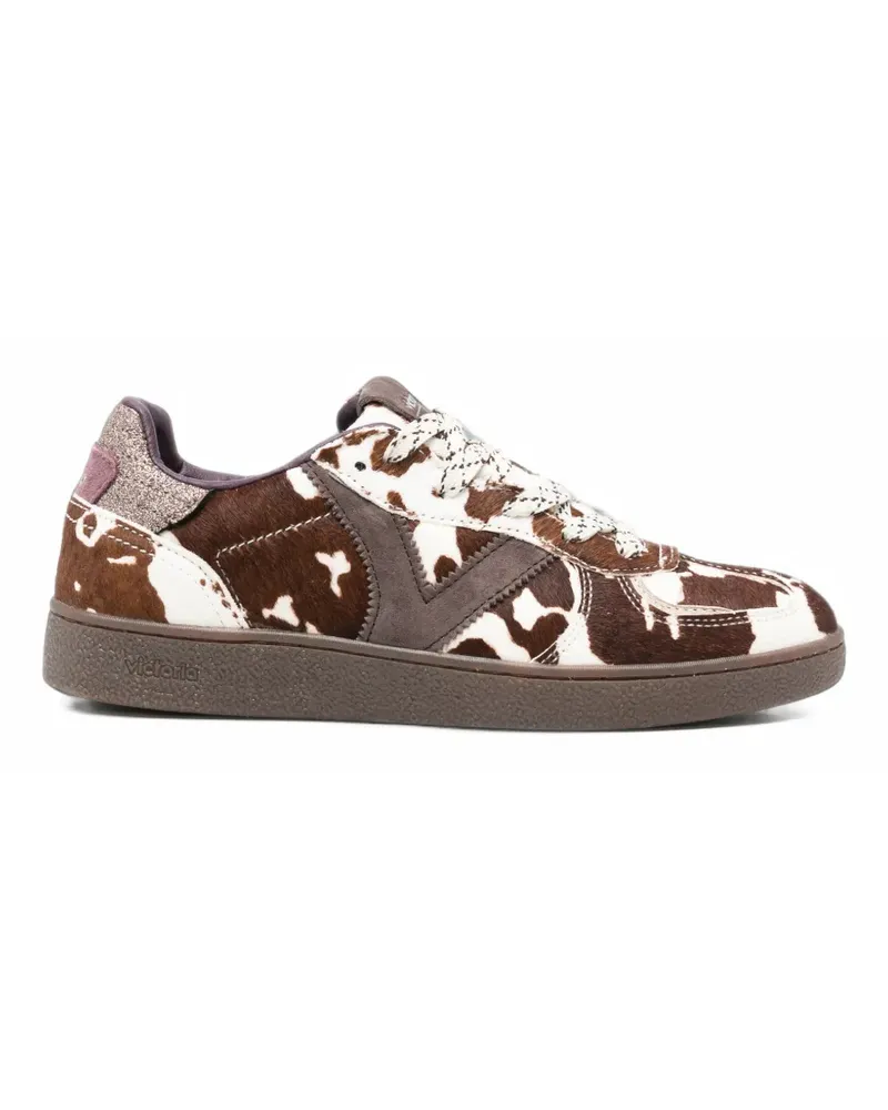 Victoria Sneakers mit Kuhprint und Glitter-Detail - Braun Braun