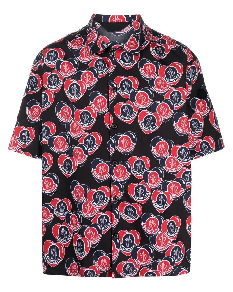 Moncler Hemd mit Herz-Print - Blau Blau