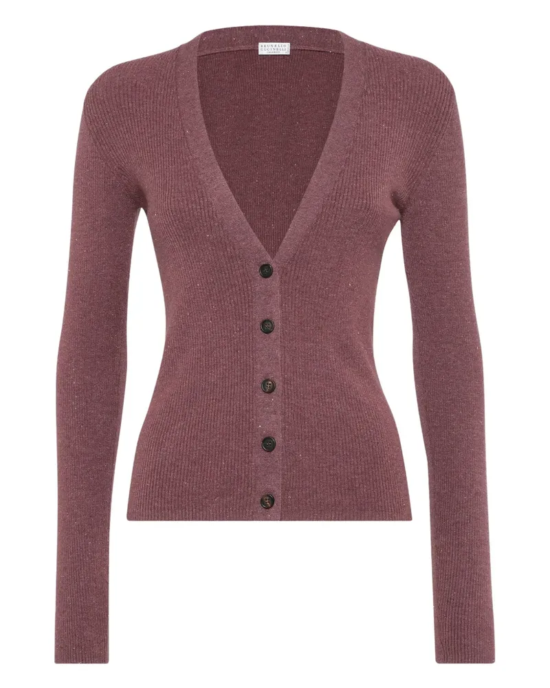 Brunello Cucinelli Cardigan mit V-Ausschnitt - Rot Rot