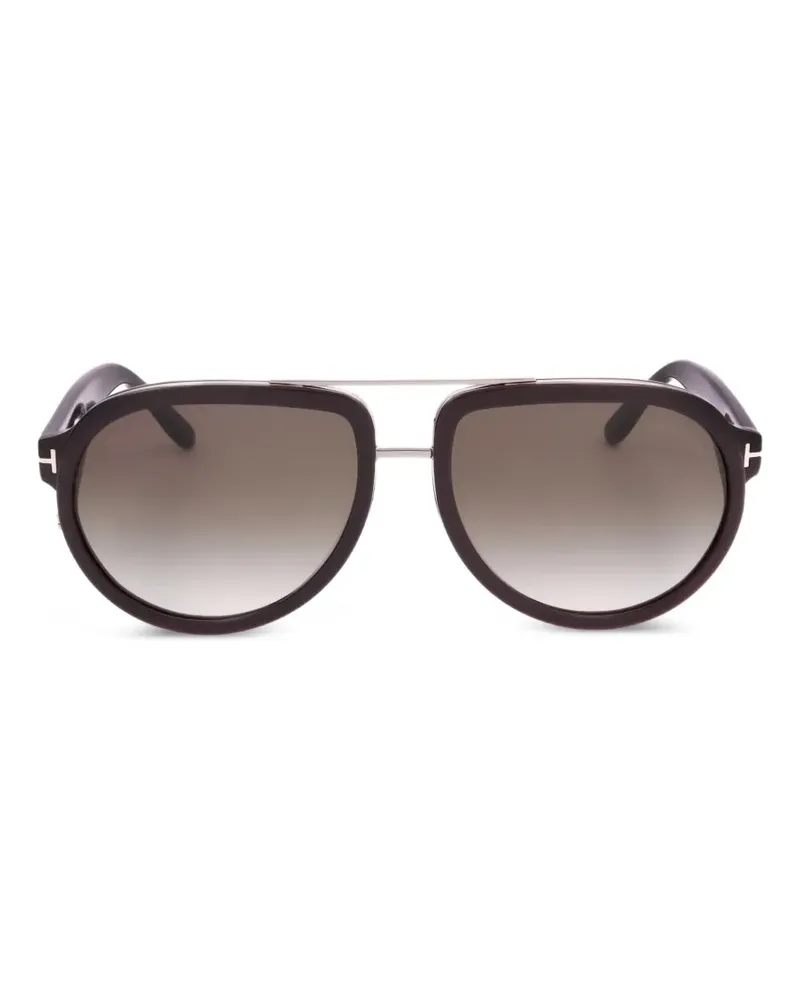 Tom Ford Pilotenbrille mit T-Logo - Braun Braun