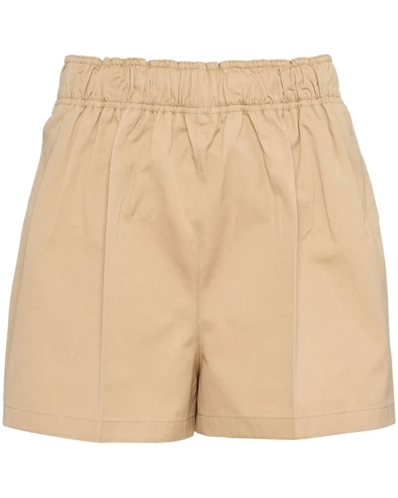 Prada Jeans-Shorts mit Dreiecks-Logo aus Emaille - Nude Nude