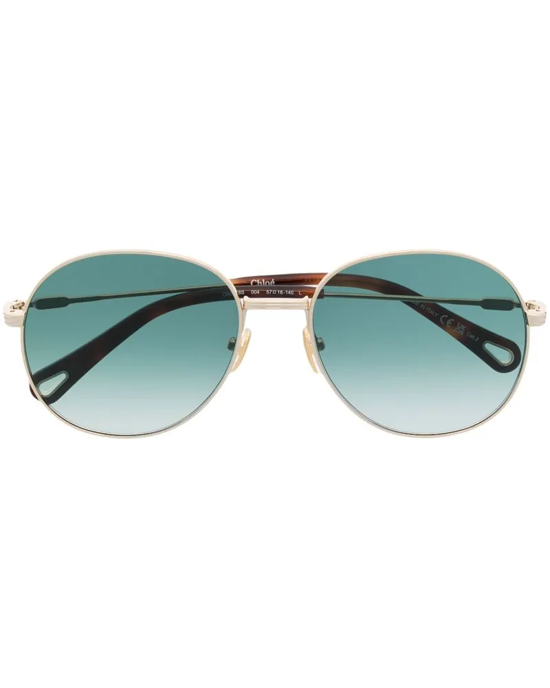 Chloé Pilotenbrille mit Logo-Gravur - Braun Braun