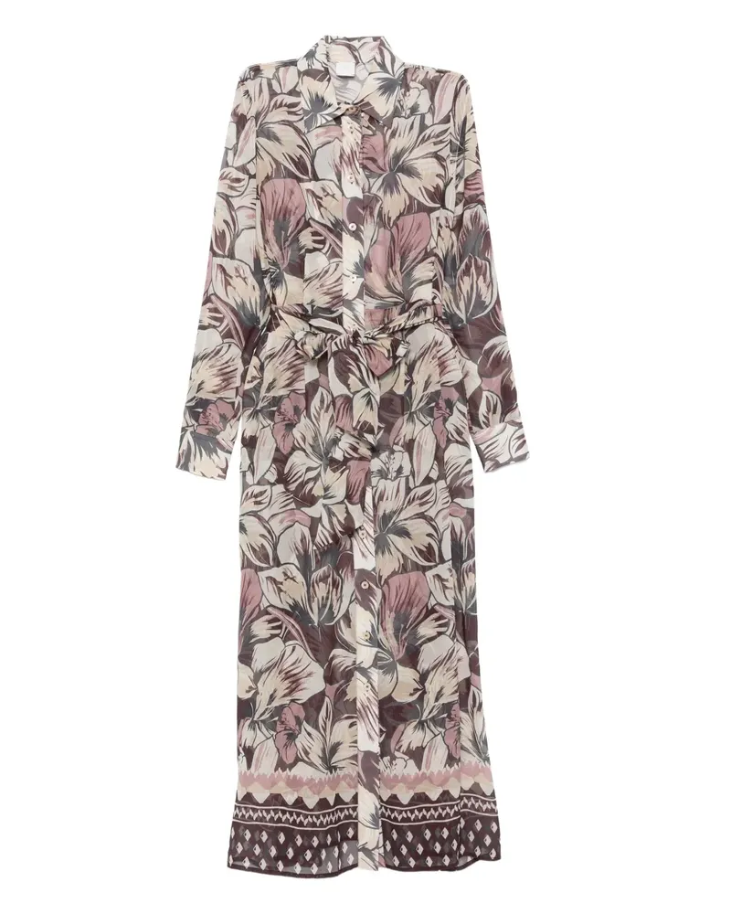 Eleventy Midikleid mit Gürtel - Violett Violett