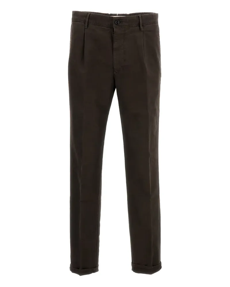 Incotex Straight-Leg-Hose mit Falten - Braun Braun