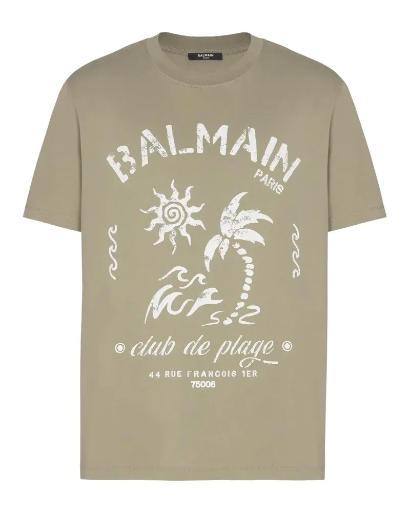 Balmain T-Shirt mit Rundhalsausschnitt - Grün Grün