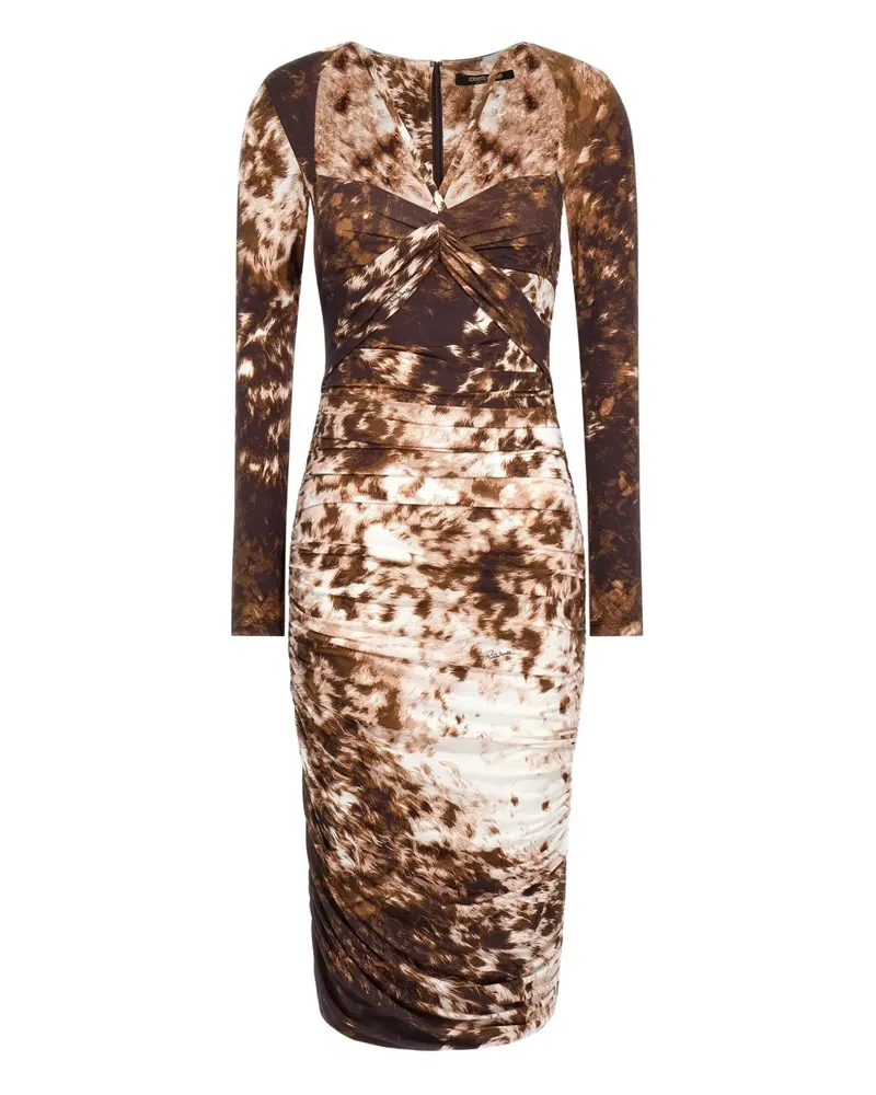 Roberto Cavalli Midikleid mit Appaloosa-Print - Braun Braun