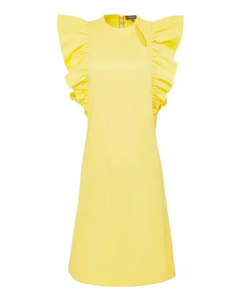 Shanghai Tang ruffled cut-out mini dress - Gelb Gelb