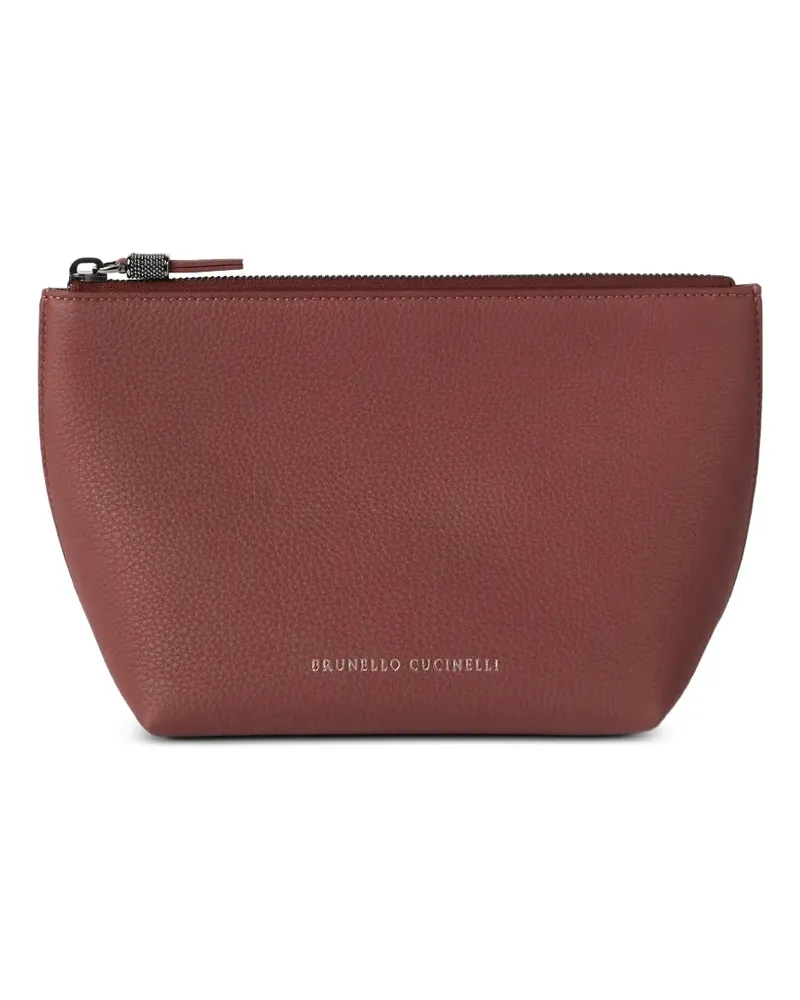 Brunello Cucinelli Clutch mit Logo - Rot Rot