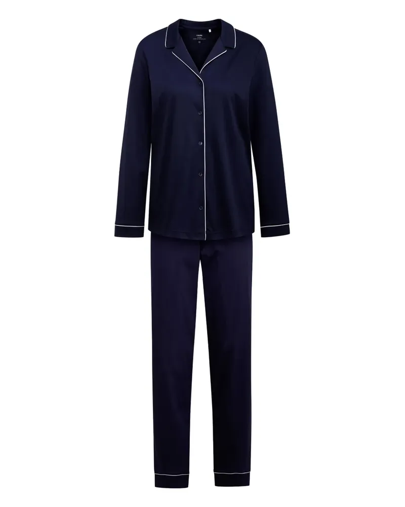 Calida Geknöpfter Pyjama - Blau Blau