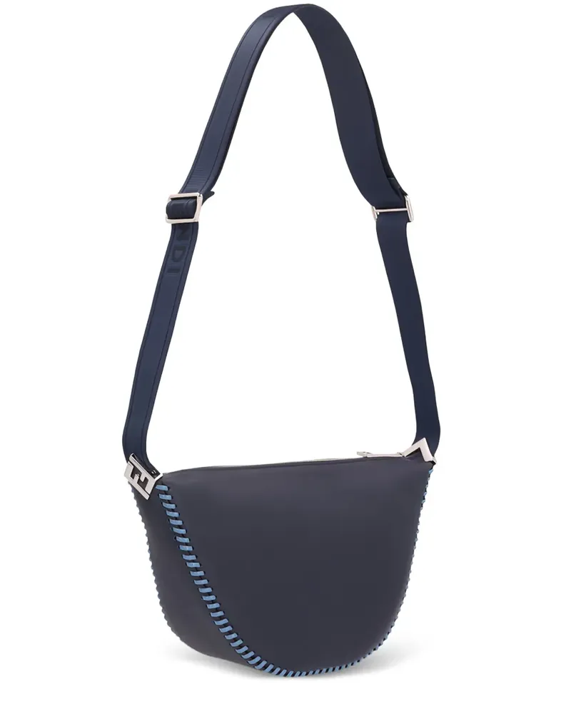 Fendi Kleine Melon Kuriertasche mit abgerundeten Kanten - Blau Blau