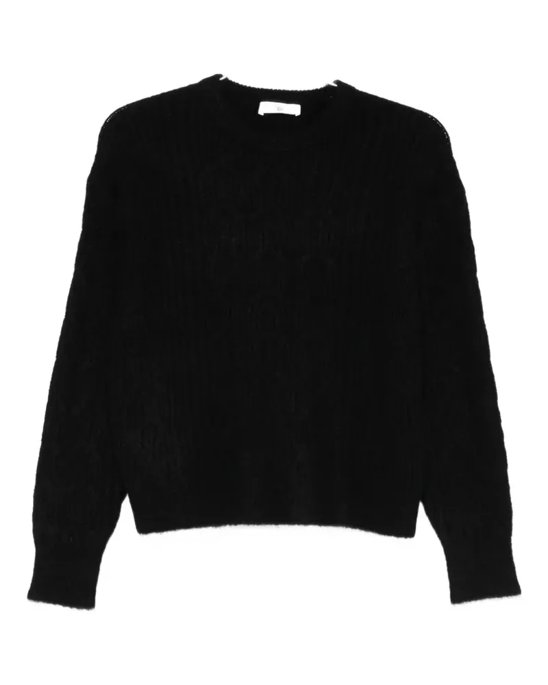 Twin-Set cable-knit crew-neck top - Schwarz Schwarz