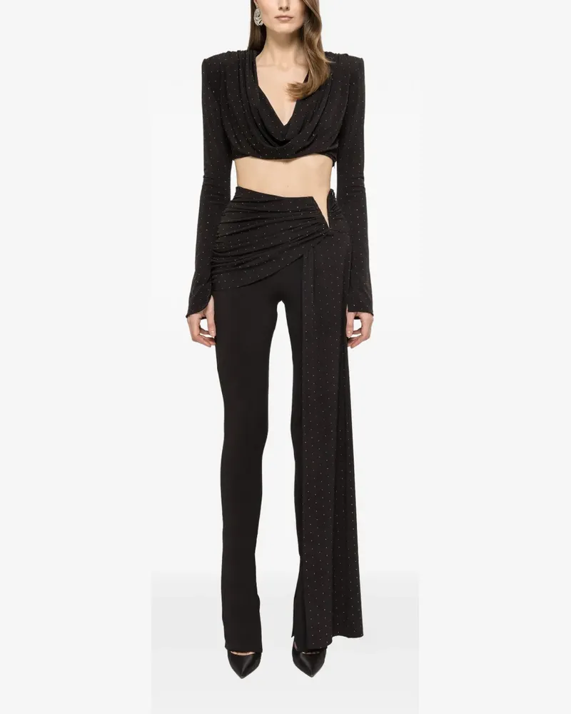 NISSA rhinestone-embellished trousers - Schwarz Schwarz