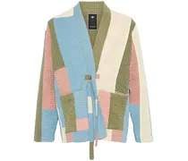 Patchwork Kimono Hemdjacke - Blau