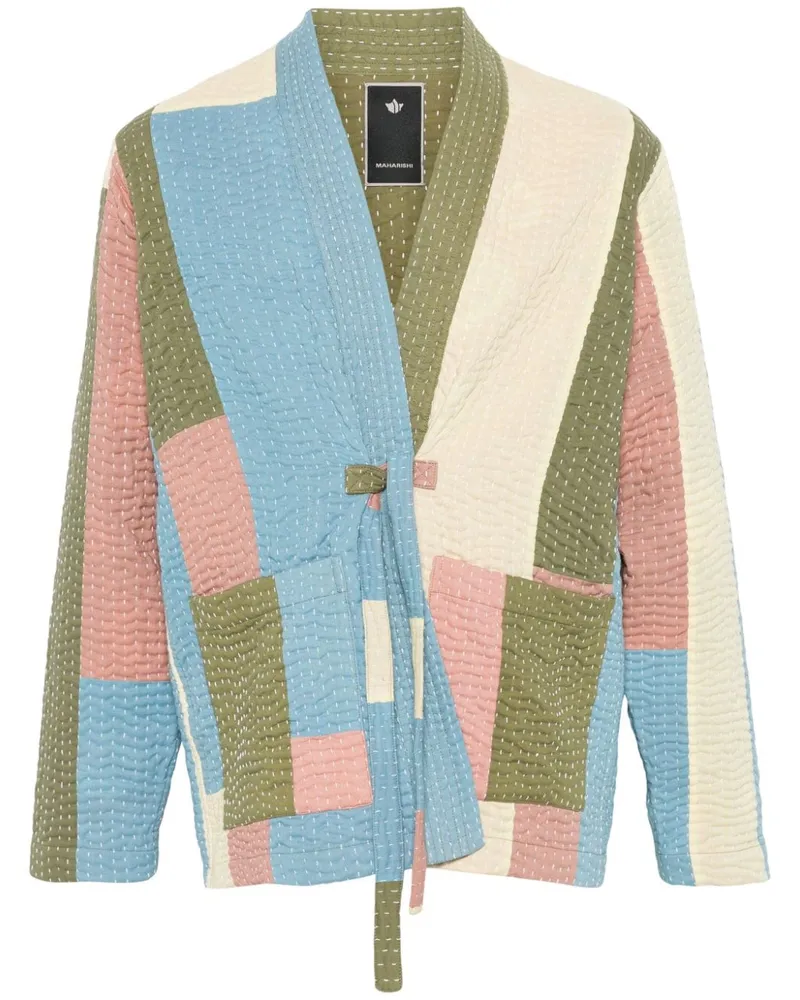 maharishi Patchwork Kimono Hemdjacke - Blau Blau