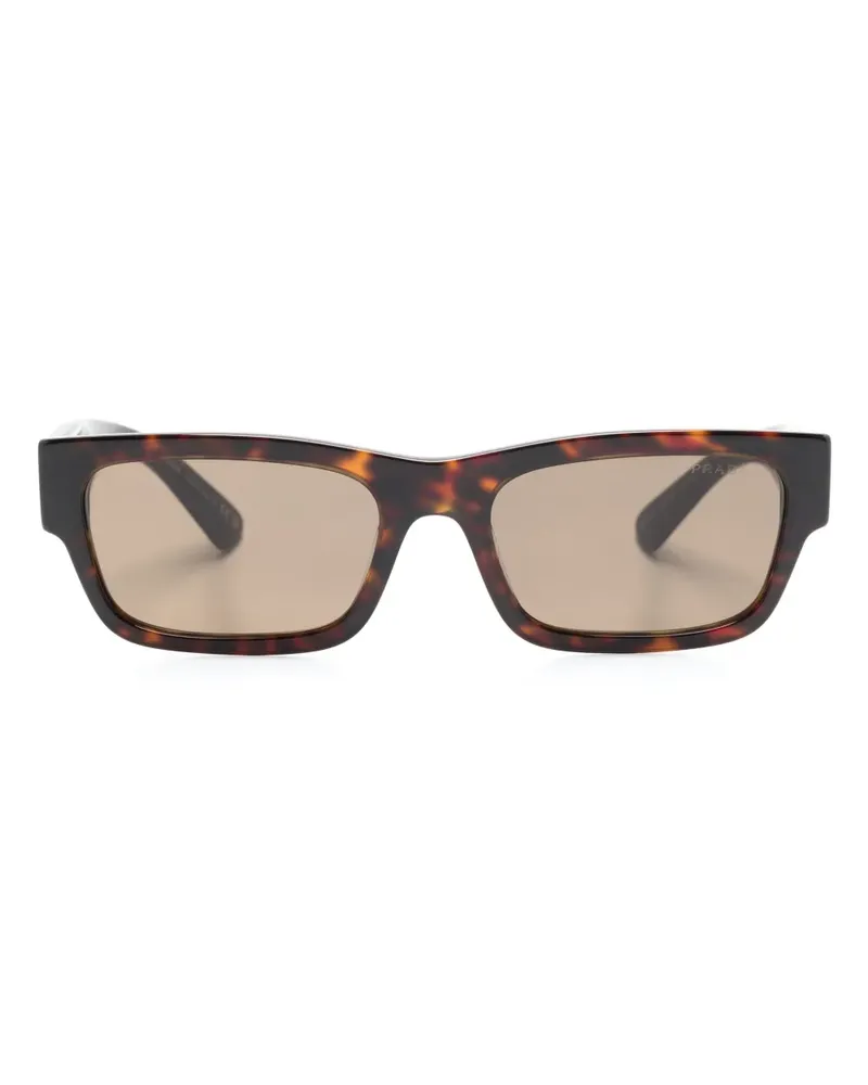 Prada Sonnenbrille mit Logo-Schild - Braun Braun
