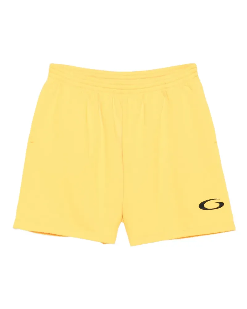 Balenciaga Stretchbund-Shorts mit Logo-Stickerei - Gelb Gelb