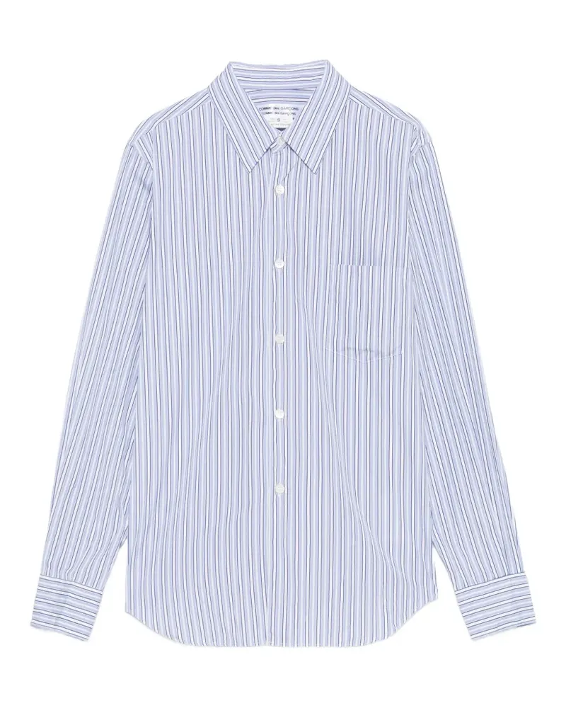 Comme des Garçons vertical-stripe chest-pocket shirt - Blau Blau