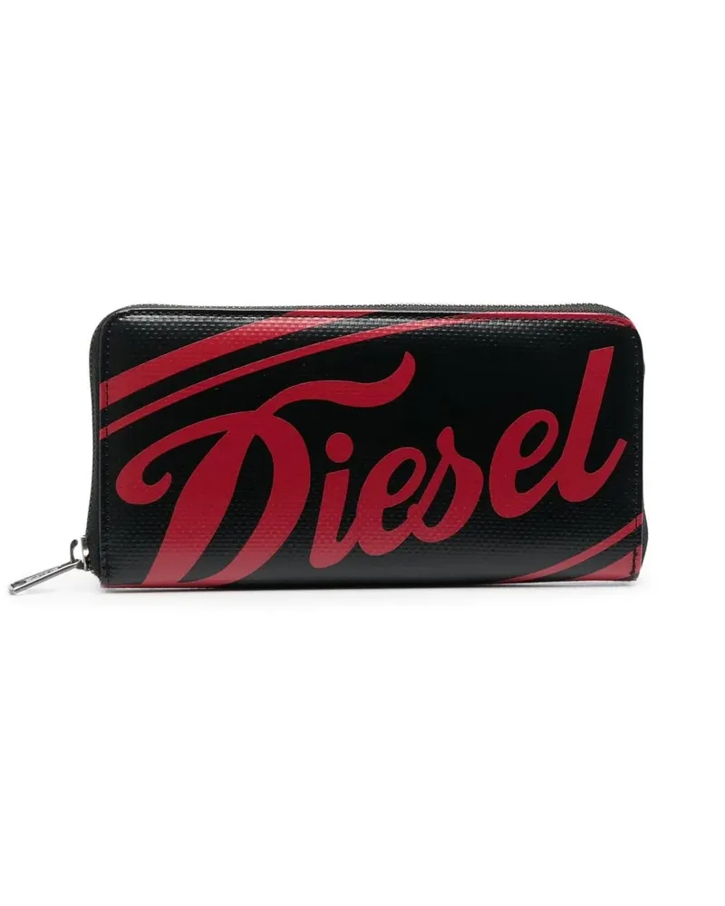 Diesel Portemonnaie mit Logo-Print - Schwarz Schwarz