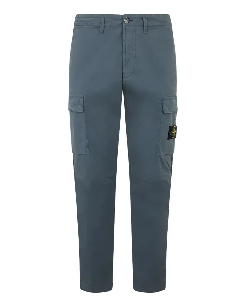 Stone Island 3100032 Cargohose aus Bio-Baumwollstretch - Blau Blau