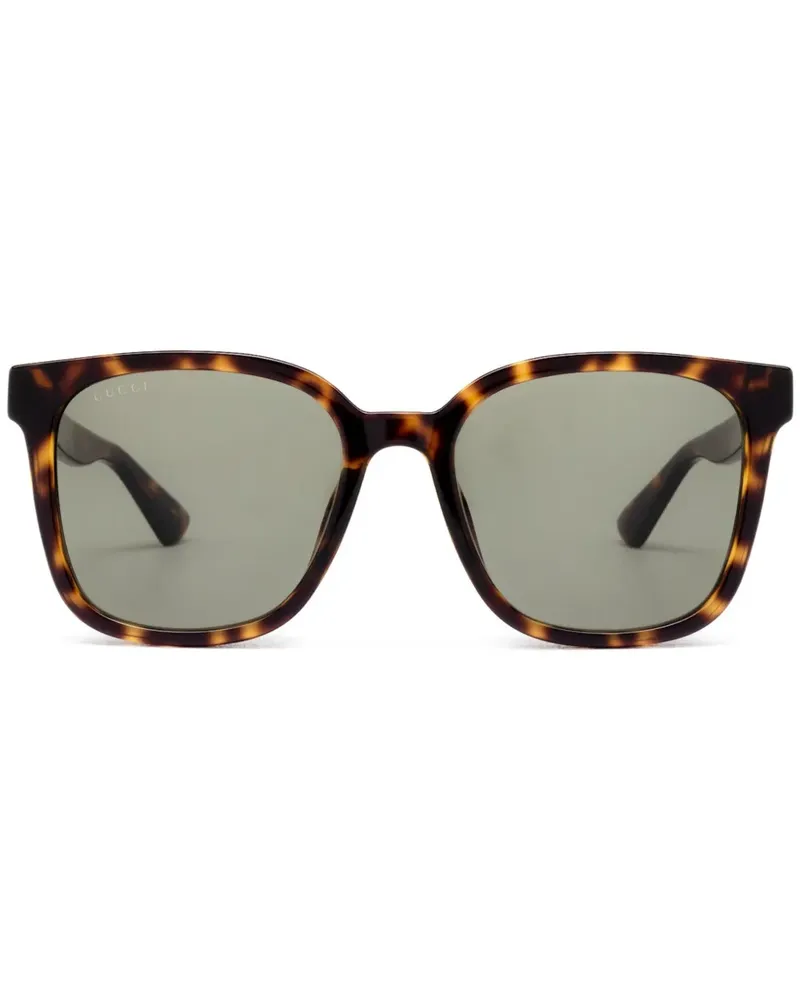 Gucci Sonnenbrille mit eckigem Gestell - Braun Braun
