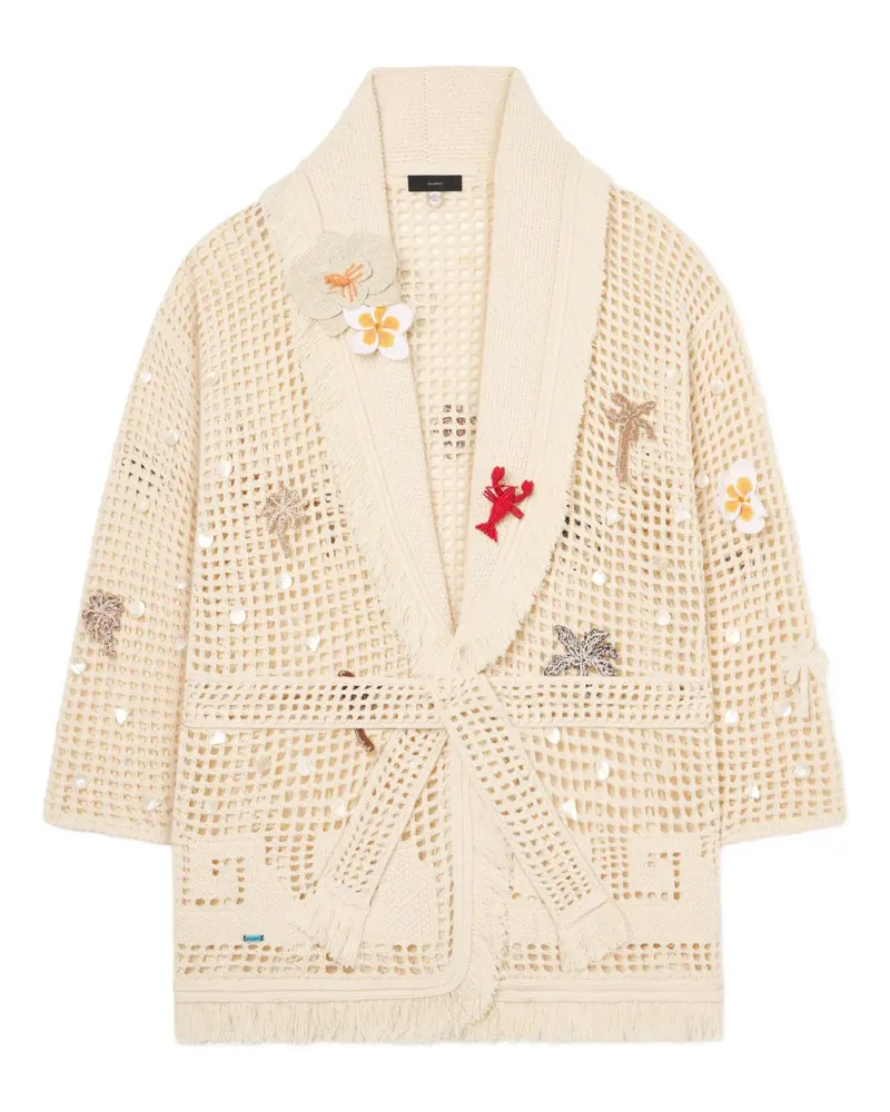 Alanui Where the Waves Begins Strickmantel mit Fransen - Nude Nude